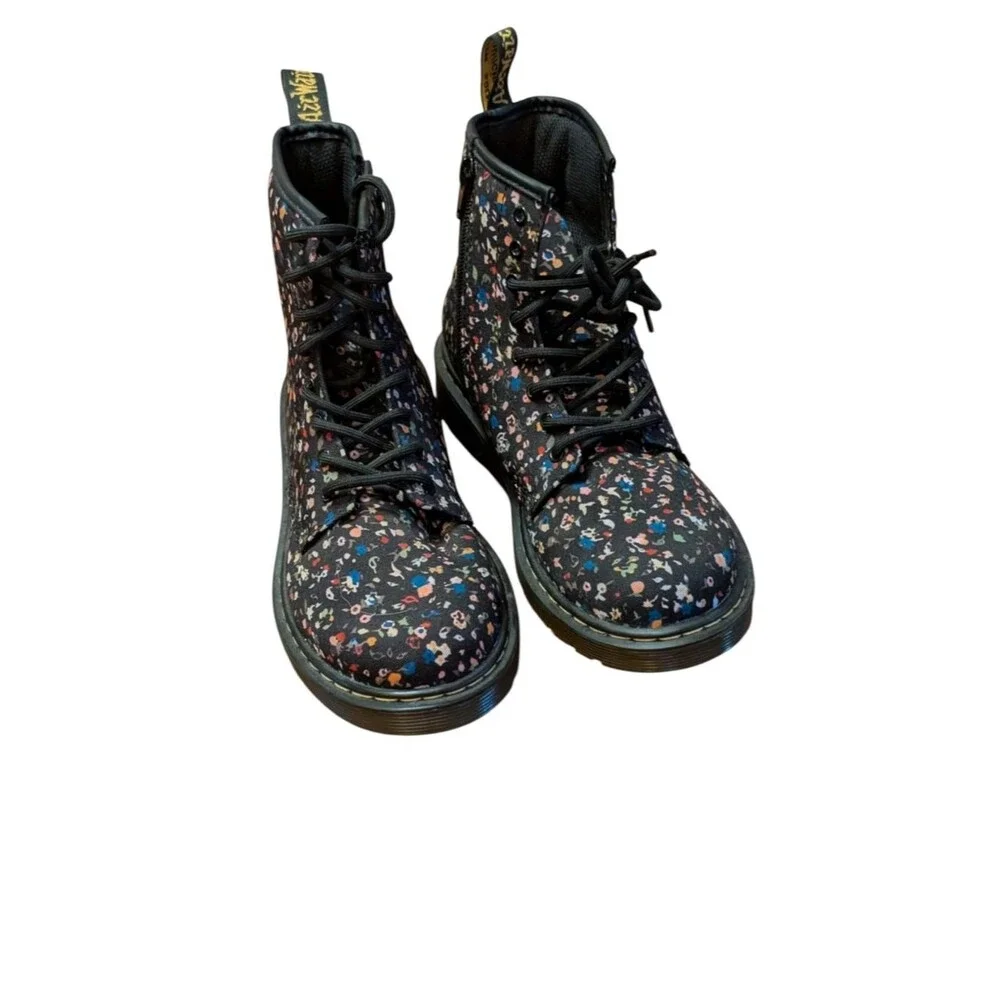 Dr. Martens Delaney Canvas Floral Print boots size 4 US 90s Grunge combat youth